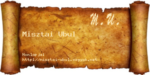 Misztai Ubul névjegykártya